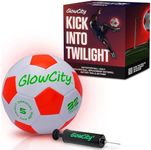 GlowCity Premium Synthetic Soccer Ball with Air Pump - Size 5