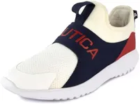 Nautica Women Fashion Slip-On Sneaker Jogger Comfort Running Shoes-Saffron-Red White Blue Size-7.5