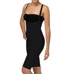 Marena Recovery Zipperless Knee Length Girdle, Suspenders -Stage 2, L, Black