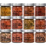 A Spice Affair Holy Grill BBQ Spice Set | 12 Giftable Grill Seasoning Signature Jars for Steak, Pork, Chicken, Fish, Vegetables & More