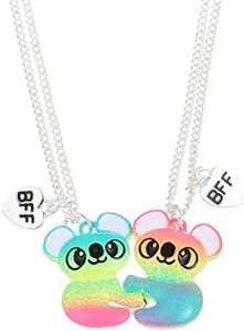 2Pcs BFF Koala Dinosaur Mutual Attraction Pendant Necklace Rainbow Color Animal Necklace for Women Best Friend Friendship Jewelry Birthday Gift-koala