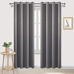 DWCN Blackout Curtains for Bedroom - Thermal Insulated Light Blocking Eyelet Window Curtains for Living Room 55 x 96 inch Length，Grey，2 Panels