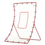 Soozier Pitch Back 5 Angles Adjustable Rebounder Net Goal Pitching and Throwing Practice Partner, Baseball/Soccer/Football/Basketball/Volleyball Daily Training (4 J-Type Ground Nails Included)