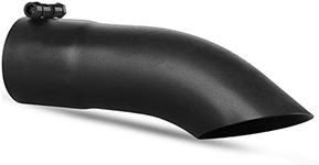 YITAMOTOR 2.5 Inch Inlet Turn Down Exhaust Tip, 2.5" x 2.5" x 9" Stainless Steel Professional Exhaust Tail Tip, Fit 2 1/2 Inch Outside Diameter Tailpipe, Black Painted Surface, Bolt On