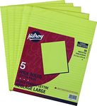 Hilroy Letter Tablet, Wide Ruled, 8-3/8 X 10-7/8 Inches, 80 Sheets, Canary, 5 Pack (51251)