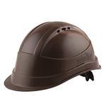 Karam ISI Marked Safety Helmet with Slider Type Adjustment for Outdoor Head Protection (Brown) PN541