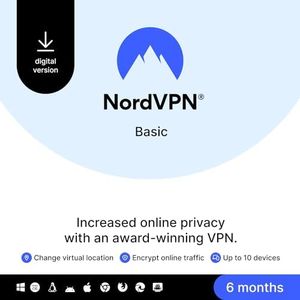 NordVPN Basic – 6-Month – Premium VPN Protection For Up to 10 Devices – Secure Your Traffic Data & Shield Your IP – PC/Mac/Mobile [Online Code]