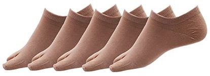 RC. ROYAL CLASS Women's Solid Plain Cotton Loafer Thumb Beige Color Socks, Pack Of 5 Pairs, Free Size - Ankle Length