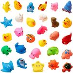 THE TWIDDLERS 30 Pack Animal Bath Toys Set - Floating Ocean & Farm Animals, Fun Squirty Toys for Bath Time for Toddlers & Babies