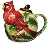 Cosmos Gifts Holiday/Seasonal Ceramic Cardinal Teapot, 5-1/4-Inch