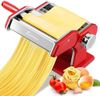Sailnovo 3-in-1 Stainless Steel Pasta Machine - 9 Adjustable Thickness Settings, 2 Width Cutters, 180 Aluminium Alloy Pasta Roller, Pasta Maker for Fresh Pasta, Spaghetti, Lasagne & Dumplings, Red