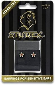 STUDEX Sensitive Stud Earrings Gold Plated Daisy AB Crystal Oct Rose