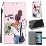 TOMYOU for iPhone 6 / 6S Case, PU Leather Wallet Book Flip Folio Stand View Cover Pouch Compatible with iPhone 6 / 6S Phone Case (Girl Flower)