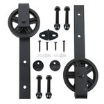 Homend 2pcs Sliding Barn Door Hardware Hangers, Big Industry Wheel Hangers