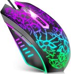 VersionTECH. Gaming Mouse Ergonomic Wired Computer Mouse with 7 Colors LED Backlight, 4 DPI Settings Up to 3600 DPI Compatible for Chromebook Windows 7/8/10/11 XP/Mac/Linux Gamer/Notebook/MacBook