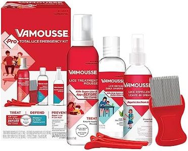 Vamousse PRO Lice Emergency Kit, Includes Lice Treatment Mousse (6 Oz), Daily Lice Shampoo (4 Oz), Lice Repellent Spray (3 Oz), Steel Lice Comb & 2 Clips, for Kids & Adults, Ideal for Daily Use