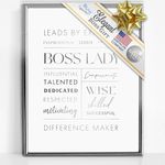 Merry Expressions Christmas Holiday Gift for Boss Lady Desk and Wall Art Gift for Retirement, Boss Gift, Best Friend Gift for Women, Office Décor, Wall Hang or Stand on Desk