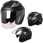 Jet Open Face Scratchproof Sun Visor Helmet Motorcycle Scooter Motorbike City A-Pro Black Matte M