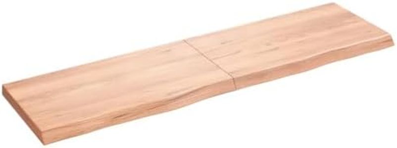 vidaXL Light Brown Treated Solid Wood Oak Table Top - 180x50 cm Handcrafted Folding Plank for Various Base Types