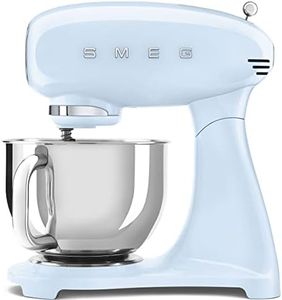 Smeg SMF03PBUK Full Colour Stand Mixer, 50's Style, 10 Speed Settings, 800W, Pastel Blue