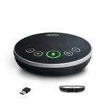 Conference Speaker and Microphone– TONGVEO Bluetooth Wireless USB C Speakerphone AI Noise Reduction, for Meeting Room Video Skype Call Home Office, 360º Loud and Clear Voice Pickup