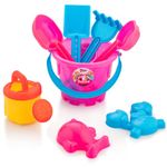 Storio Beach Sand Toys Castle Play Set with Fish, Crab Moulds for Kids & Toddlers, Useful for Gardening & Outdoor Tool Kit (Unicorn Castle Beach Theme), Multicolor