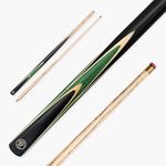 Jonny 8 Ball 57 Inch Two Piece 2Pc SNIPER English Pool Cue with Smooth Premium Ash Shaft and Hand Spliced Butt – 8mm Pro Leather Tip (Green)