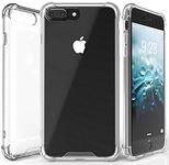 Kinoto Clear Bumper Case for iPhone 7 Plus/iPhone 8 Plus [Updated Version] Lifeproof Cases for Apple iPhone 7+ / 8+ Qi Slim Silicone Hard Transparent Cover Shock Absorption Rugged TPU