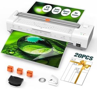 13 Inch Laminator Machine with Auto Paper Feed, Thermal & Cold Lamination, Anti-Jam, 10-in-1 All-in-One Lamination Kit with Cutter, 20 Sheets, Corner Rounder, Storage – for Home, School, Office Use