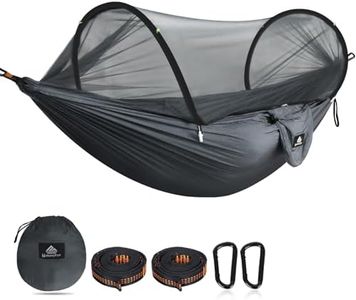 NATUREFUN Ultra-Light Travel Camping Hammock Pop-up Bug Net Hammock 300kg Load Capacity,Breathable,Quick-drying Parachute Nylon 2 Premium Carabiners,2 Tree Slings Included Outdoor Backpacking Hiking