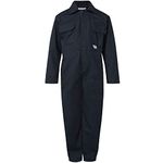 G5 APPAREL Kids Coverall Plain & Camo Poly Cotton Workwear All-in-One (7 Years, Navy Blue)