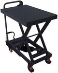 Hydraulic Scissor Cart Lift Table, 500LBS Capacity 28.5-Inch Lifting Height Manual Scissor Lift Table w/ 4 Wheels and Foot Pump for Material Handling