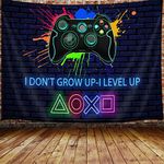 Gaming Tapestry Wall Hanging, Gamer Neon Sign Wall Tapestry for Men's Bedroom Retro 80s Video Game Tapestries, Funny Modern Video Game Tapestry Poster Blanket College Dorm Home Decor, (60X40)