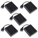 Coliao 5pcs 4 AA Battery Holder USB Female Socket 4 AA Battery Case Box Holder with Cover and On-Off Switch, USB Cable