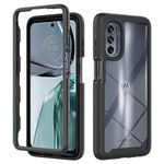 SEAHAI Clear Case for Motorola Moto G62 5G, Military Grade Full Body Rugged Armor Case Cover, Heavy Duty Dropproof Shockproof Case - Black