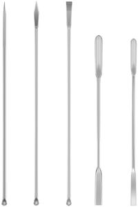 Pack of 5 Capsule Filling Kit for Empty Pill Capsules Filler, Opret Lab Spatula Micro Medicine Spoon, Tiny Spoons Scoop for Powder, Stainless Steel Gel Cap Filler Size #000 00 0 1