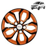 PRIGAN Wheel Cover for TATA Tiago Old 13 Inch Black Orange Wheel Cap (Available in 12,13,14,15,16 Inch) (Set of 4 Pcs) (Press Fitting) Model- Vision Black Orange-13