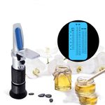 HunterBee 58-90% Brix Meter Refractometer Hand Held，for Honey Moisture, Brix and Baume, 3-in-1 Uses, Ideal for Honey/Jams/Marmalades/Malt/Maple