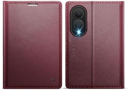 Tenifly for Samsung Galaxy Z Fold 8 Case Wallet with Card Holder Wine Red
