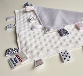 Soft Touch Comforter Blanket with taggies. Taggie Comforter/Comfort Blanket. Great Gift. (White Taggie Blanket)