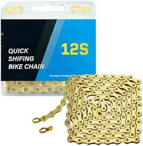Gold Bike Chain 12 Speed Bike Chain,1/2 x 11/128 Inch,116 Links, Alloy Steel,Triple Strand,Suitable for Mountain Bike Road Bike
