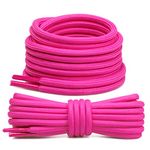 Stepace [2 Pairs] Round Boot Shoelaces 3/16" Heavy Duty Shoe Laces for Sneakers Running Athletic Shoes-Hot Pink-100