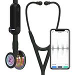 3M Littmann CORE Digital Stethoscope, 8572, High Polish Rainbow Chestpiece, Black Tube, Stem and Headset, 69 cm