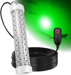 Goldlife Underwater Fishing Light with 100ft Cable, 110V 400W 40000LM GFCI Safety Plug Brightness Green LED Submersible Light Attractants for Docks/Boats/Kayaks, IP69K Rated for Fresh & Salt Water