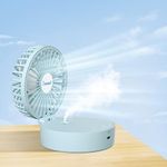 XIAOSTAR Handheld Fan,Portable Folding Spray Fan,3 in 1 Misting Fan with USB Rechargeable Battery and Colorful Night Light,3 Adjustable Wind Speeds & 120° AdjustmentHand Fan for Women(Blue)