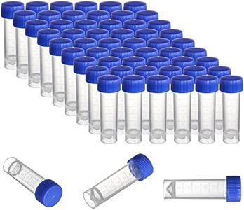 ZENFUN Set of 100 Plastic Test Tubes with Lids, 5 ml Graduated Shot Tubes with Screw Caps Small Vials Container for Liquid, Laboratory, School