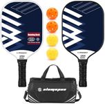 SLAMOPUS Pickleball Paddles Set of 2 | Pickleball Set of 4 Pickleball Rackets | Graphite & Fiberglass Hybrid Pickleball | USAPA Approved | Great Paddle for Beginners and Pros | Two Year Easy Returns