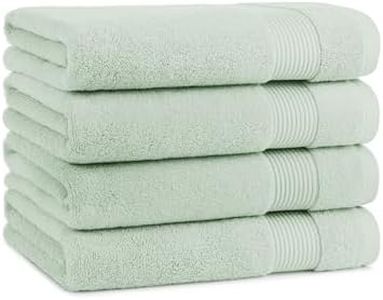 Arkwright Bath Towels Set of 4 - Super Soft 100% Cotton, 600 GSM Quick Dry & Absorbent, Luxury Bathroom Essentials for Hotels, Spa, Hosts, and Vacation Rentals, Eucalyptus Green