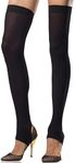 Leg Avenue Women's Stirrup Thigh High Stockings, High Black, One Size