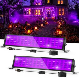 T-SUN 72W LED Black Light Bar, Blacklight Bars with Plug and Switch Light Up 22x22ft Area Strip Lights for Glow Party Body Paint Fluorescent Poster Halloween Bedroom Classroom Stage Lighting 2 Pack